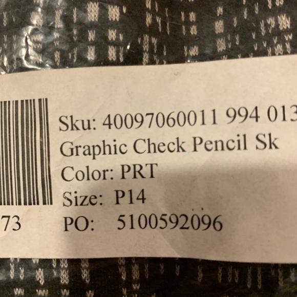 NWT Black and White Check Skirt PL Coldwater Creek - Picture 3 of 10